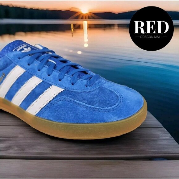 Adidas Gazelle Indoor Casual Low top Sneakers Blue White H06260 - Men's Size 11 - Picture 2 of 16